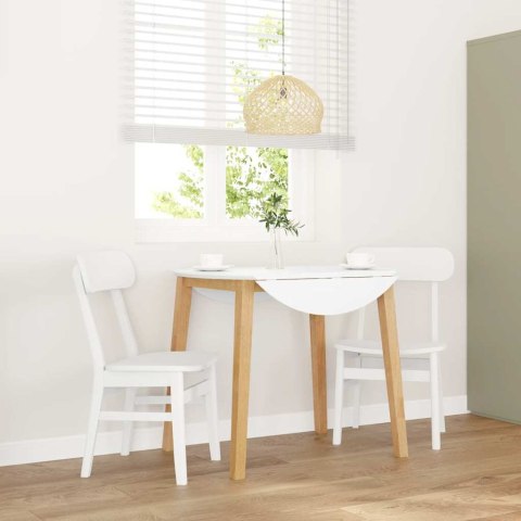  Krzesła do jadalni 2 szt. Białe lite drewno gumowe Lumarko! Lumarko!