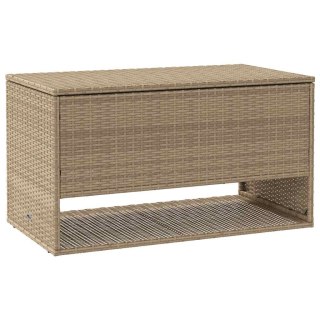 Skrzynka na poduszki ogrodowe beżowa 100x55x55,5 cm polirattan Lumarko! Lumarko!