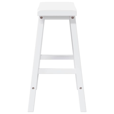  Hokery barowe 2 szt. Białe lite drewno gumowe Lumarko! Lumarko!