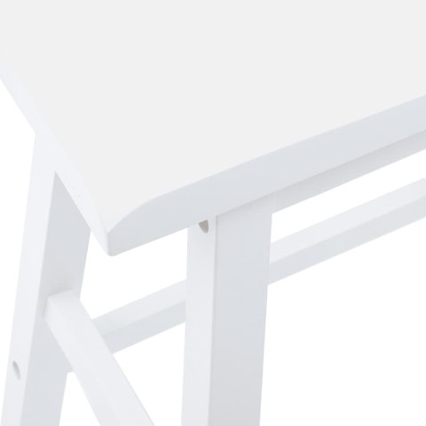  Hokery barowe 2 szt. Białe lite drewno gumowe Lumarko! Lumarko!