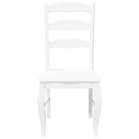 Krzesła do jadalni 2 szt. Białe lite drewno gumowe Lumarko! Lumarko!