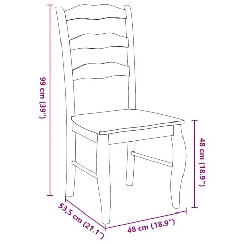 Krzesła do jadalni 2 szt. Białe lite drewno gumowe Lumarko! Lumarko!
