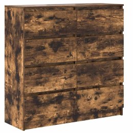  Komoda Dąb wędzony 100x35x99 cm Drewno klejone Lumarko! Lumarko!