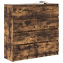  Komoda Dąb wędzony 100x35x99 cm Drewno klejone Lumarko! Lumarko!