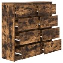  Komoda Dąb wędzony 100x35x99 cm Drewno klejone Lumarko! Lumarko!