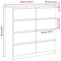  Komoda Dąb wędzony 100x35x99 cm Drewno klejone Lumarko! Lumarko!