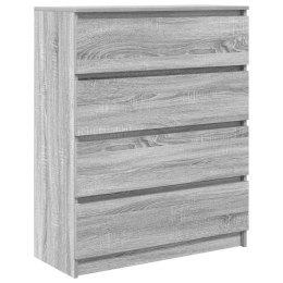  Komoda Szara Sonoma 80x35x99 cm Drewno klejone Lumarko! Lumarko!