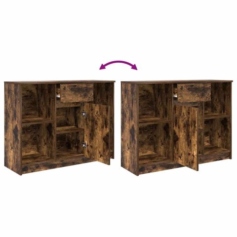 Komoda z szufladą Dąb wędzony 101x35x76 cm Drewno klejone Lumarko! Lumarko!