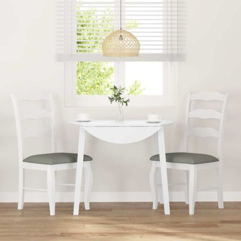  Krzesła do jadalni z poduszkami 2 szt. Białe lite drewno gumowe Lumarko! Lumarko!