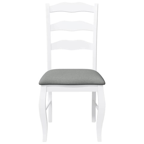  Krzesła do jadalni z poduszkami 2 szt. Białe lite drewno gumowe Lumarko! Lumarko!