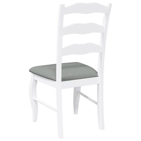  Krzesła do jadalni z poduszkami 2 szt. Białe lite drewno gumowe Lumarko! Lumarko!