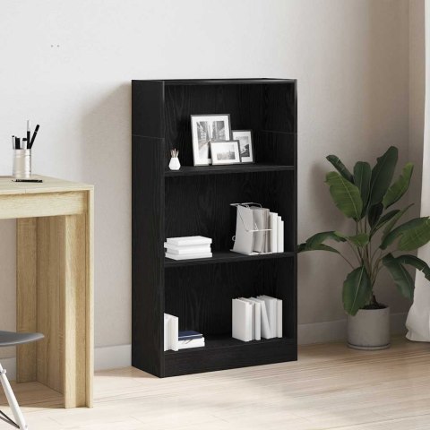 Regał biblioteczny Czarny Dąb 60x24x109 cm Drewno klejone Lumarko! Lumarko!