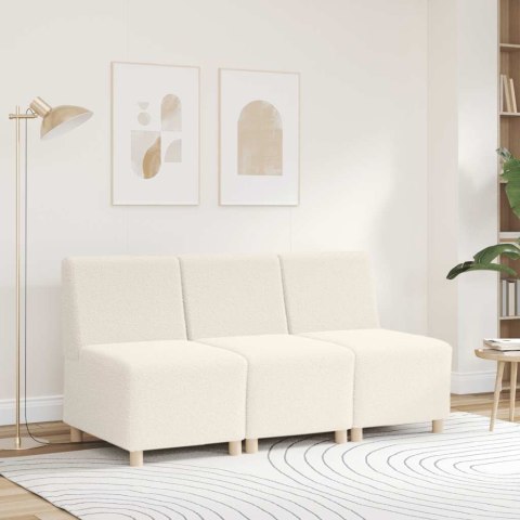  Sofa Fotel Kremowy 55 cm Kręcona Tkanina Wełniana Lumarko! Lumarko!