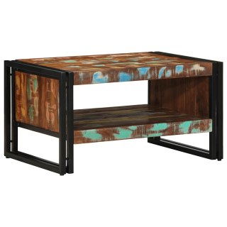  Stolik kawowy wielokolorowy 70x50x38 cm lite drewno odzyskane Lumarko! Lumarko!