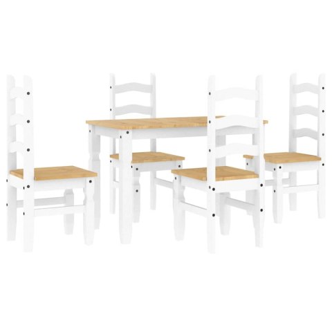 5-częściowy zestaw jadalny „Panama" białe lite drewno sosnowe Lumarko! Lumarko!