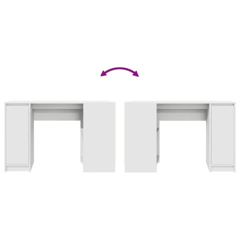  Biurko Białe 120x42x76 cm Drewno klejone Lumarko! Lumarko!