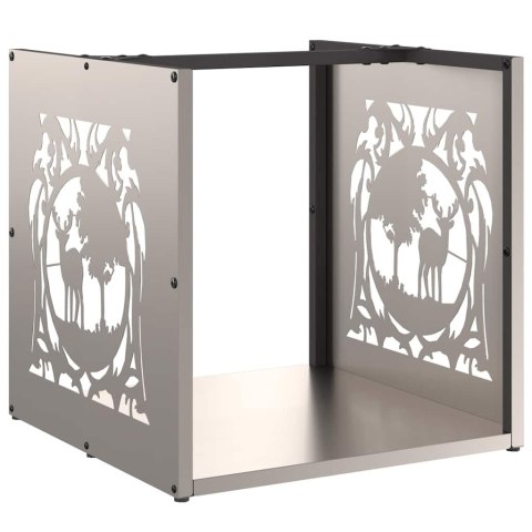 Stojak na drewno opałowe 40x40x40 cm Stal nierdzewna Lumarko! Lumarko!