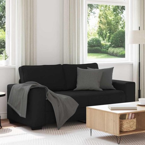  Sofa 2-osobowa, czarna, 140 cm, tapicerowana tkaniną Lumarko! Lumarko!