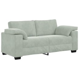  Sofa dwuosobowa Jasnoszara 140 cm Aksamit Lumarko! Lumarko!