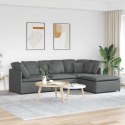  Sofa modułowa z podnóżkiem i poduszkami Tkanina Ciemnoszara Lumarko! Lumarko!