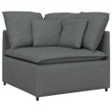  Sofa modułowa z podnóżkiem i poduszkami Tkanina Ciemnoszara Lumarko! Lumarko!