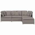  Sofa modułowa z podnóżkiem i poduszkami Tkanina Taupe Lumarko! Lumarko!