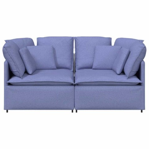  Sofa modułowa z poduszkami Tkanina Jeans Niebieski Lumarko! Lumarko!
