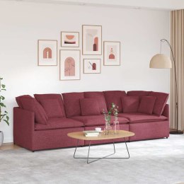  Sofa modułowa z poduszkami Tkanina wino czerwone Lumarko! Lumarko!