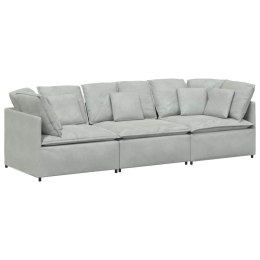  Sofa modułowa z poduszkami aksamitna jasnoszara Lumarko! Lumarko!
