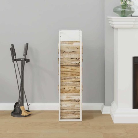  Stojak na drewno opałowe, biały, 25x25x100 cm Lumarko! Lumarko!