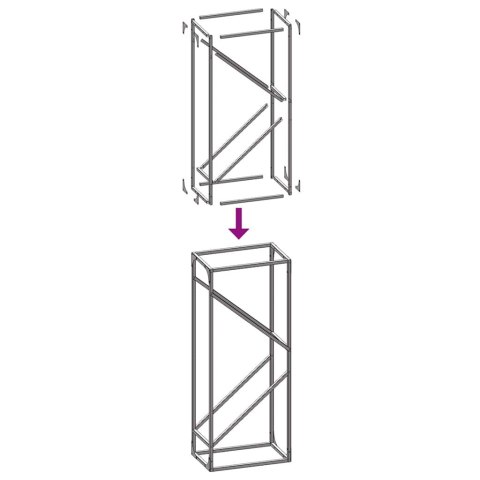  Stojak na drewno opałowe, biały, 40x25x100 cm Lumarko! Lumarko!