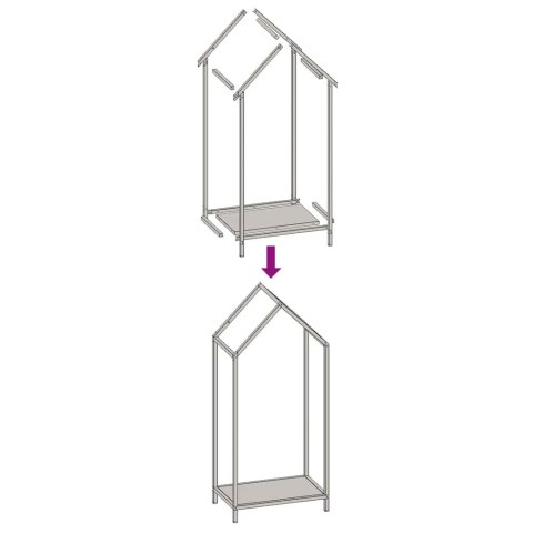  Stojak na drewno opałowe, biały, 40x25x90 cm Lumarko! Lumarko!