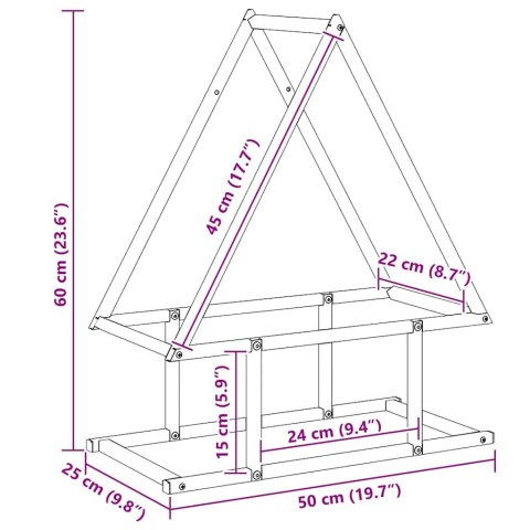  Stojak na drewno opałowe, czarny, 50x25x60 cm Lumarko! Lumarko!