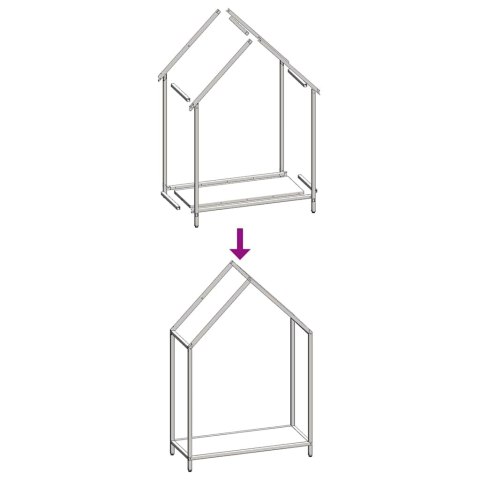 Stojak na drewno opałowe, czarny, 60x25x90 cm Lumarko! Lumarko!