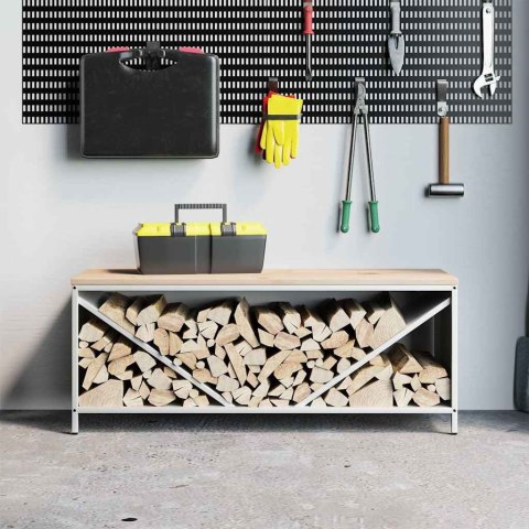  Stojak na drewno opałowe z drewnianym blatem, 100,5x35,5x40 cm Lumarko! Lumarko!