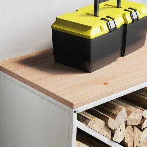  Stojak na drewno opałowe z drewnianym blatem, 100,5x35,5x40 cm Lumarko! Lumarko!