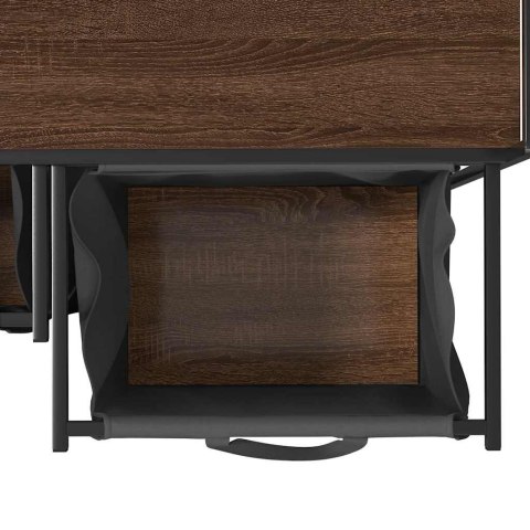  Kosz na pranie 2 przegrody z półką, brązowy dąb Lumarko! Lumarko!