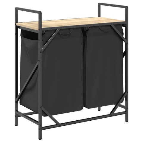  Kosz na pranie 2 przegrody z półką, dąb sonoma Lumarko! Lumarko!