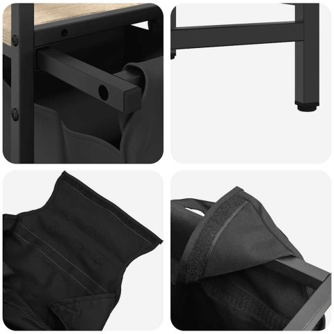  Kosz na pranie 2 przegrody z półką, dąb sonoma Lumarko! Lumarko!