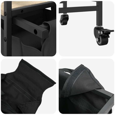  Kosz na pranie 3 przegrody z kółkami, dąb sonoma Lumarko! Lumarko!