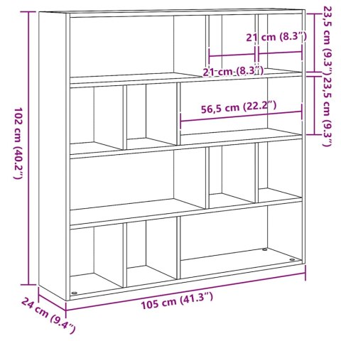  Regał na książki/przegroda, czarny dąb, 105x24x102 cm Lumarko! Lumarko!