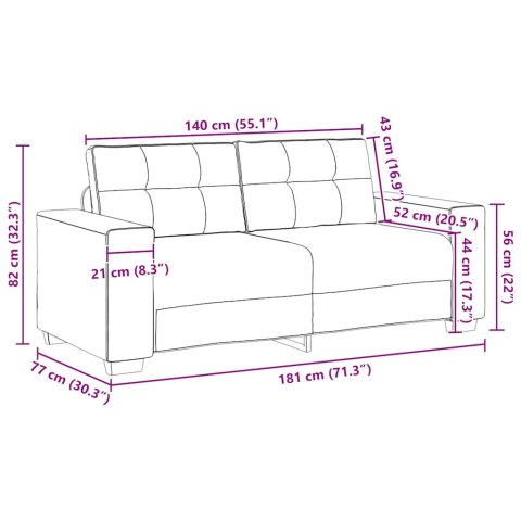 Sofa dwuosobowa Ciemnoszara 140 cm Aksamit Lumarko! Lumarko!