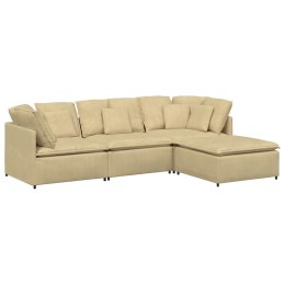  Sofa modułowa z podnóżkiem i poduszkami Tkanina sztruksowa Lumarko! Lumarko!