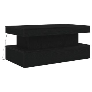 Stolik kawowy z oświetleniem LED, czarny dąb, 90x50x40 cm Lumarko! Lumarko!