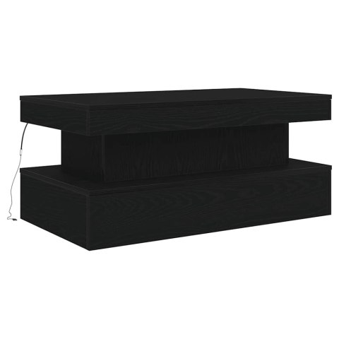 Stolik kawowy z oświetleniem LED, czarny dąb, 90x50x40 cm Lumarko! Lumarko!