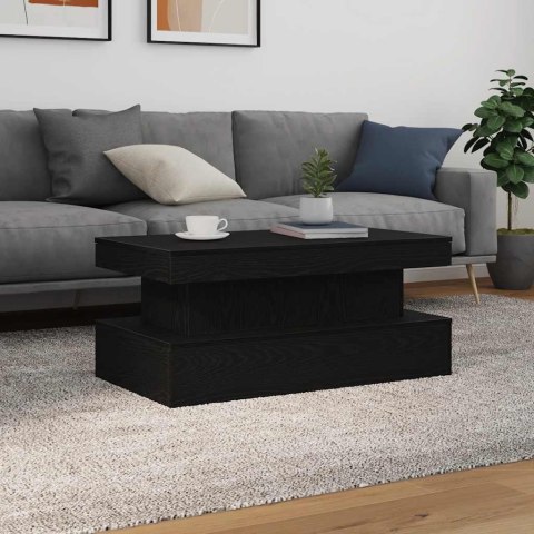 Stolik kawowy z oświetleniem LED, czarny dąb, 90x50x40 cm Lumarko! Lumarko!