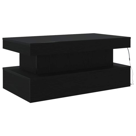 Stolik kawowy z oświetleniem LED, czarny dąb, 90x50x40 cm Lumarko! Lumarko!