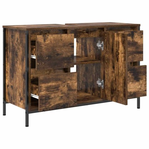 Szafka pod umywalkę z szufladami, przydymiony dąb, 90x34,5x60cm Lumarko! Lumarko!