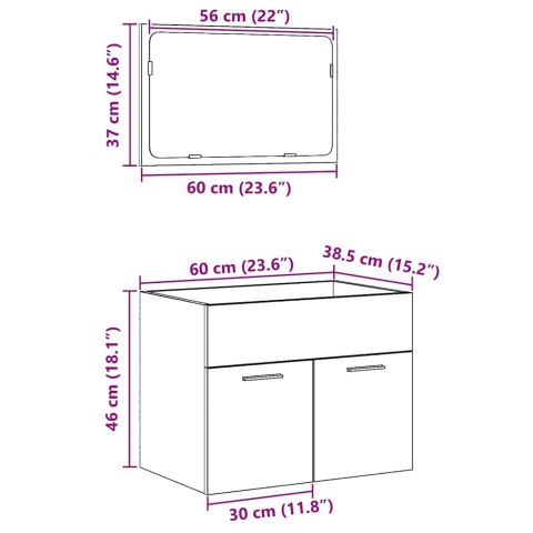 2-częściowy zestaw mebli łazienkowych, czarny dąb Lumarko! Lumarko!