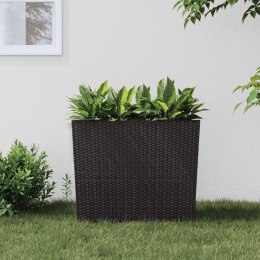  Donica z pojemnikiem wewnętrznym, brązowa, 12/44 L, rattan PP Lumarko! Lumarko!